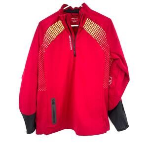Reebok Size Large Sweatshirt Red Crossfit 1/4 Zip‎ Pullover Outerwear Active